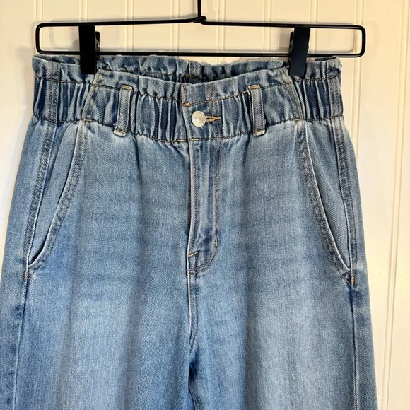 American Eagle High-Waist Straight Leg Paper Bag Denim Jean’s Women’s 4 Short - Picture 3 of 12